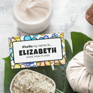 Etiqueta De Nombre Flores Retro Cutas Hola Mi Nombre Es Enfermera Mag