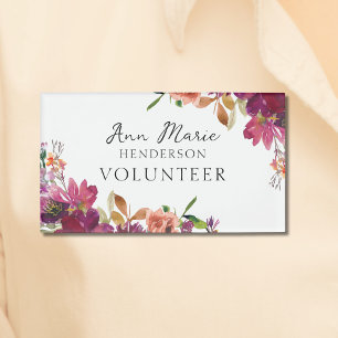 Etiqueta De Nombre Flores silvestres acuáticas florales
