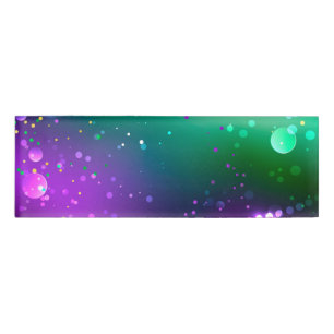 Etiqueta De Nombre Fondo morado festivo Mardi Gras