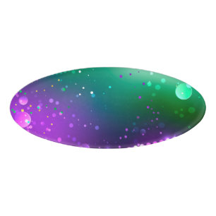 Etiqueta De Nombre Fondo morado festivo Mardi Gras