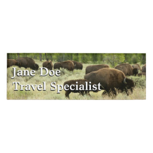 Etiqueta De Nombre Fotografía de animales de la naturaleza de Wyoming