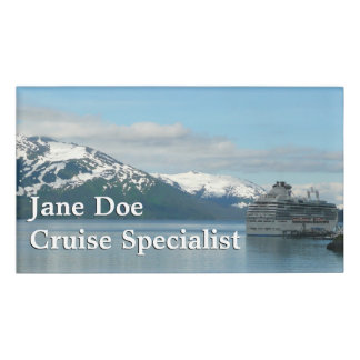 Etiqueta De Nombre Fotografía de viajes de crucero en Alaska
