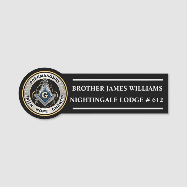 Etiqueta de nombre Freemason (Anverso)