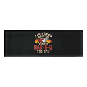 Etiqueta De Nombre Funny Pig Chicken Cow Bar B Q Bbq Chef Cookie Cook