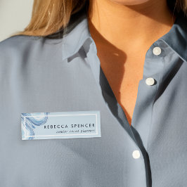 Etiqueta De Nombre Geode de onda azul