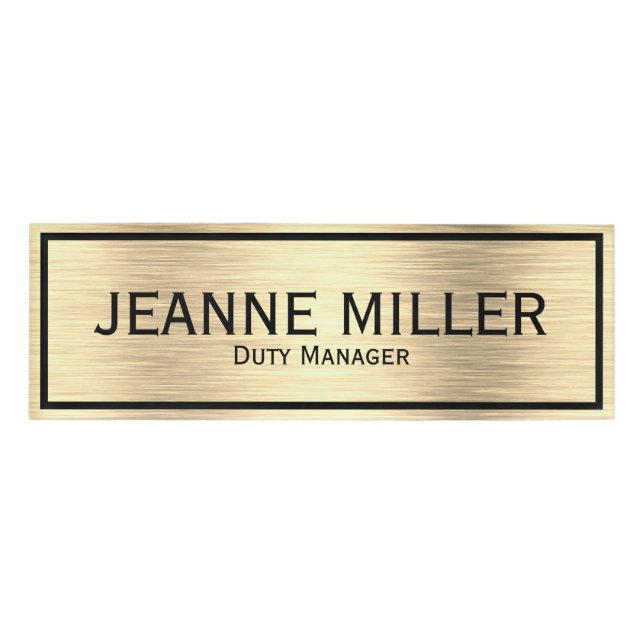 Etiqueta De Nombre Gestor de obligaciones elegante (Anverso)