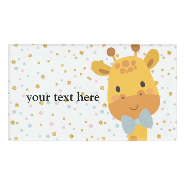 Etiqueta De Nombre Giraffe , animal (Anverso)