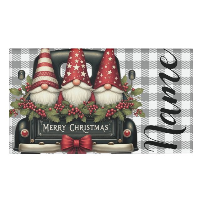 Etiqueta De Nombre Gnomo de Navidad (Anverso)