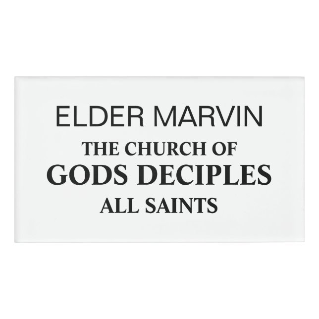 Etiqueta De Nombre Gods Witness Personalized (Anverso)