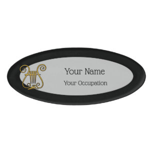 Etiqueta De Nombre Golden Lyre