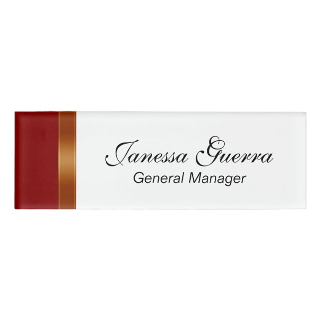Etiqueta De Nombre Gradientes STRIPES - marrón rojo + tus ideas (Anverso)