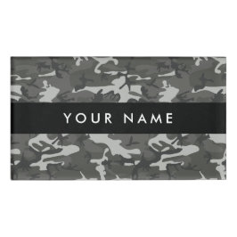 Etiqueta De Nombre Gray Camouflage Pattern, Your name, Personalize