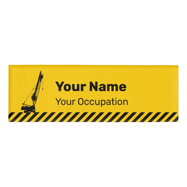 Etiqueta De Nombre Grúa de construcción (Anverso)