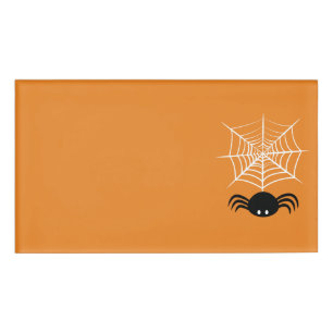 Etiqueta De Nombre Halloween Spider Web