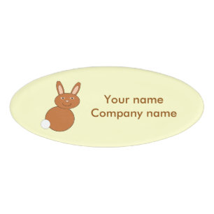Etiqueta De Nombre Happy Easter Bunny Custom Name Tag
