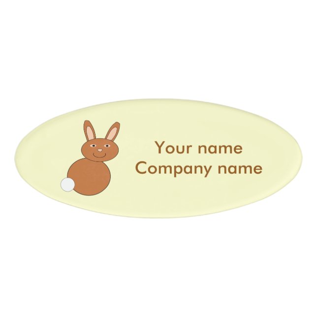 Etiqueta De Nombre Happy Easter Bunny Custom Name Tag (Anverso)