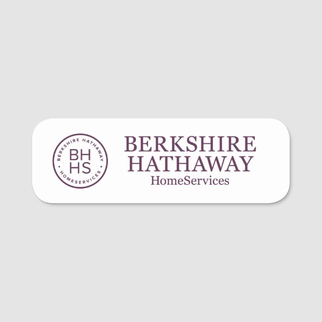 Etiqueta de nombre Hathaway de Berkshire (Anverso)
