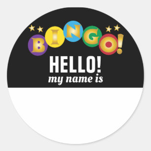 Etiqueta de nombre Hola Bingo