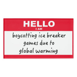 Etiqueta De Nombre Hola, estoy boicoteando los helados