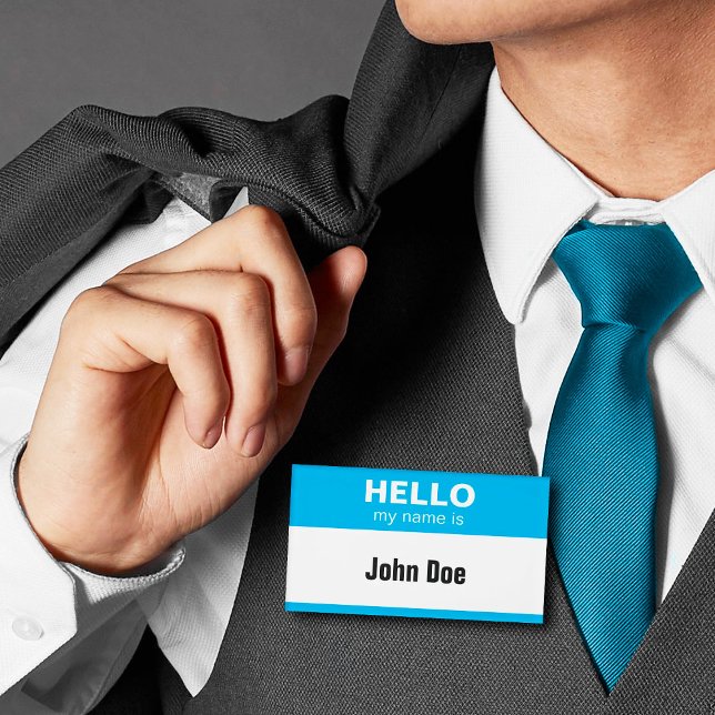 Etiqueta De Nombre Hola Mi Nombre Es - Azul (Subido por el creador)
