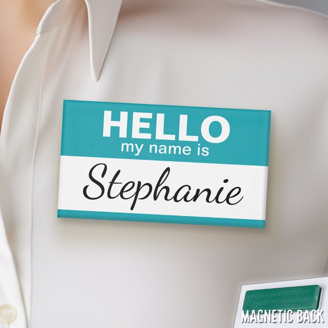 Etiqueta De Nombre Hola, mi nombre es - personalizado (Custom HELLO Name Tag)