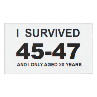 Etiqueta De Nombre I Survived 45-47 
