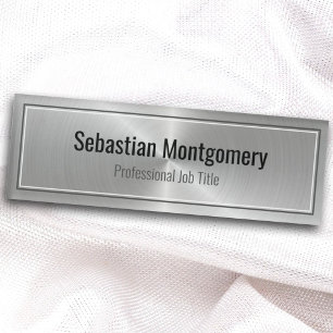 Etiqueta De Nombre Identificación profesional de Sleek Metallic Sheen