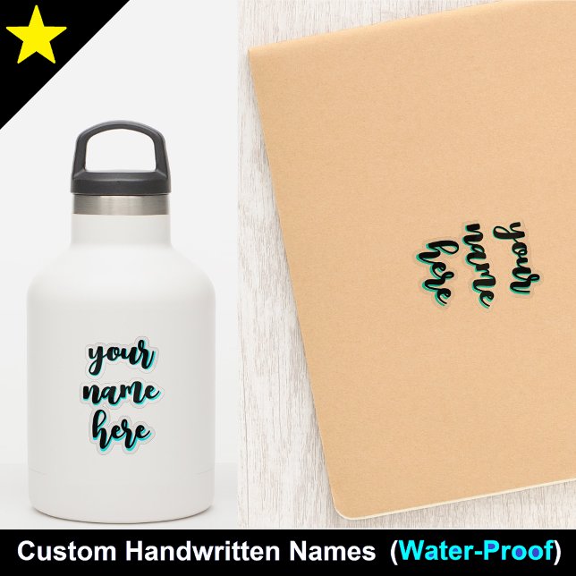 Etiqueta de nombre impermeable para botella de agu (Waterproof name tags
Custom text stickers
Kids' water bottle labels)