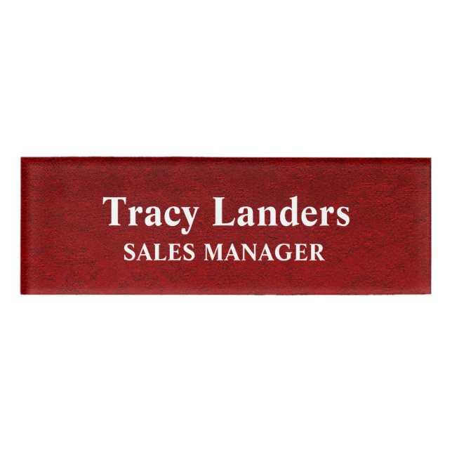Etiqueta De Nombre Impresión de textura de terciopelo real (Anverso)