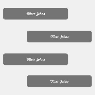 Etiqueta de nombre infantil Escuela blanco gris gr