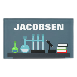 Etiqueta De Nombre Insignia científica de equipo de química