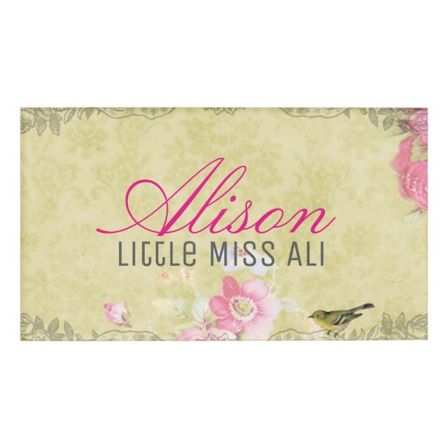 Etiqueta De Nombre Insignia conocida magnética en verde de la (Anverso)