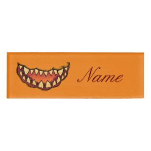 Etiqueta De Nombre Jack o'lantern Grimace Gap Tooth Thunder_Cove