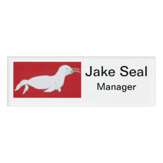 Etiqueta De Nombre Jake Seal Small Name Tag