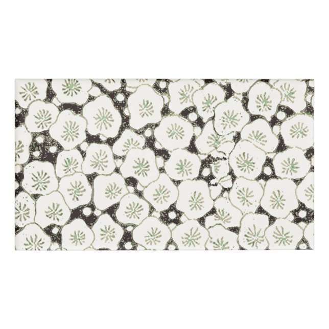 Etiqueta De Nombre Jardín floral de la Flor Blanca de Japón (Anverso)