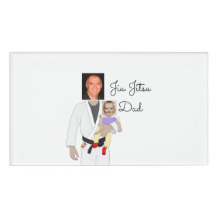 Etiqueta De Nombre Jiu Jitsu Dad Fotos y texto escrito a mano