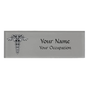 Etiqueta De Nombre Knot Caduceus Celtic