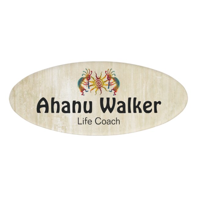 Etiqueta De Nombre KOKOPELLI DUO SUN + tus ideas (Anverso)