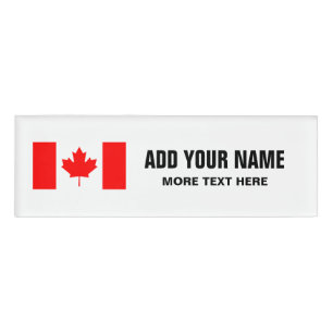 Etiqueta De Nombre La bandera canadiense de Canadá personalizó las
