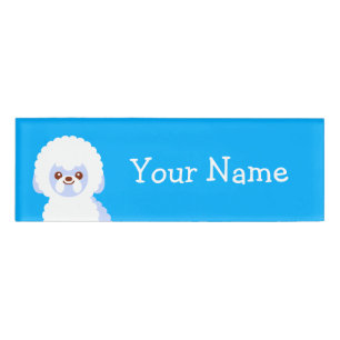 Etiqueta De Nombre La bola de nieve de la Frisa Bichon
