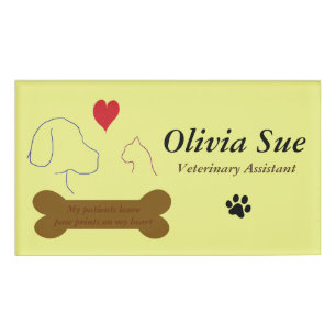 Etiqueta De Nombre La pata auxiliar veterinaria imprime en mi corazó