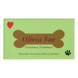 Etiqueta De Nombre La pata veterinaria del técnico imprime en mi