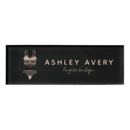 Etiqueta De Nombre Lace Lingerie Boutique Logo Business