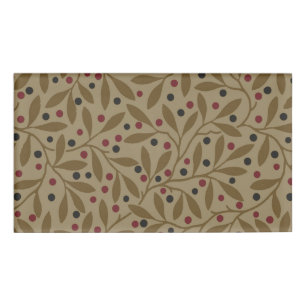 Etiqueta De Nombre Leaf Berry Classic Colored Bonito Pattern Art