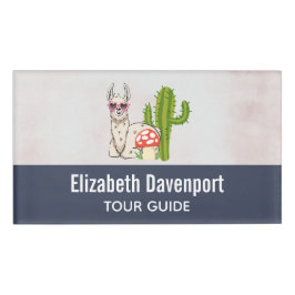 Etiqueta De Nombre Llama de Guay con gafas de sol con forma de corazó