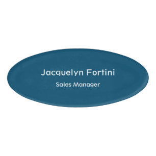 Etiqueta De Nombre Llanura azul oceánica elegante Minimalista moderno