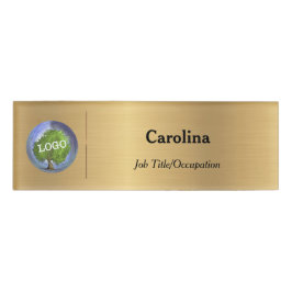 Etiqueta De Nombre Logotipo comercial Compañía promocional de oro mag