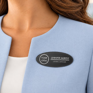 Etiqueta De Nombre Logotipo de empresa moderna para empleado