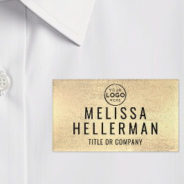 Etiqueta De Nombre Logotipo de la empresa Empleado Falso Oro