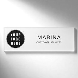 Etiqueta De Nombre Logotipo de la empresa y nombre del personal de la